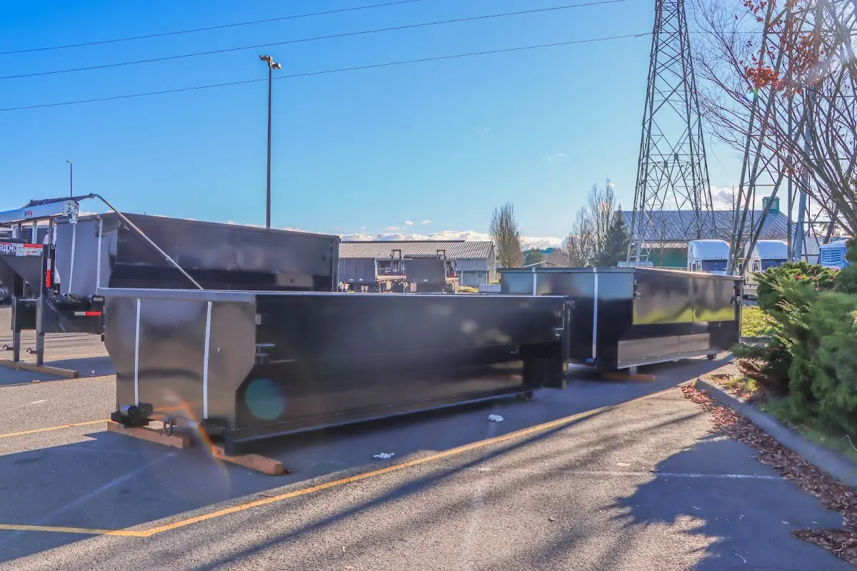 Roll-off dumpster ready for waste disposal at job site for Construction Dumpster Rental in Northdale